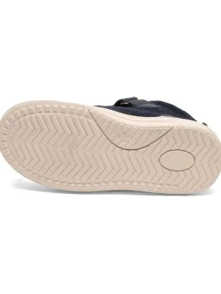 Leder-Sneakers in Dunkelblau/ Rot