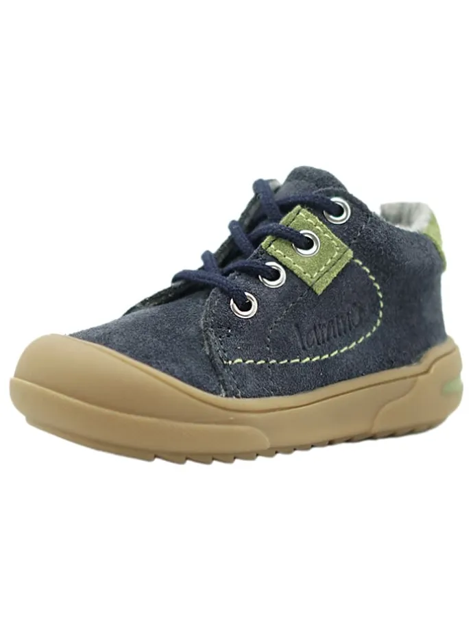 Leder-Sneakers in Dunkelblau
