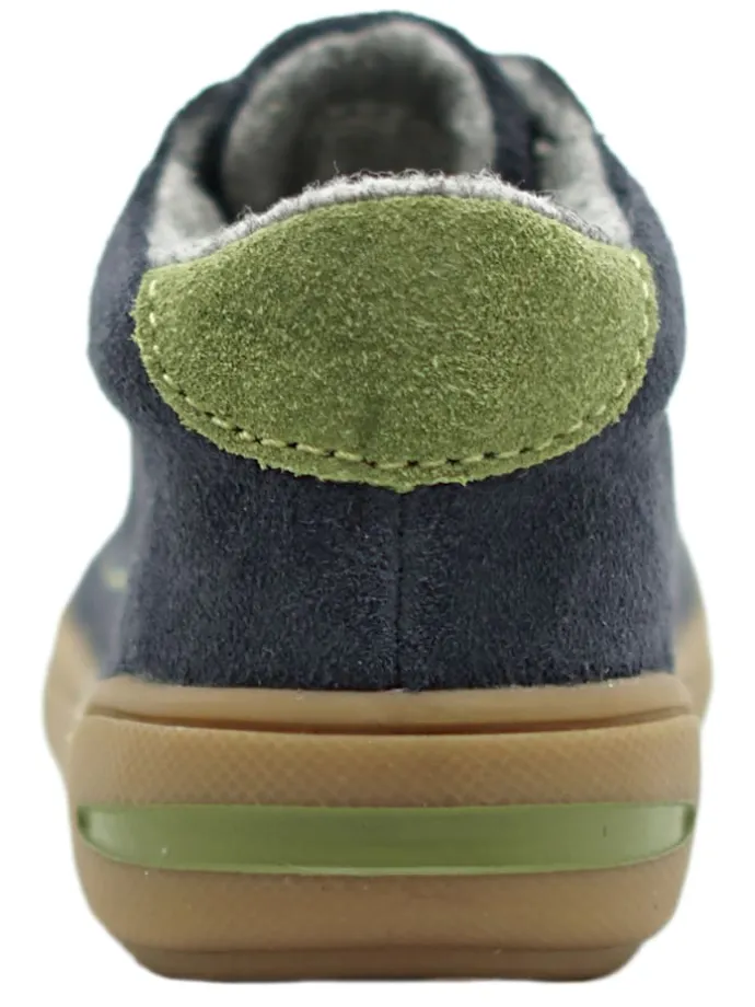 Leder-Sneakers in Dunkelblau