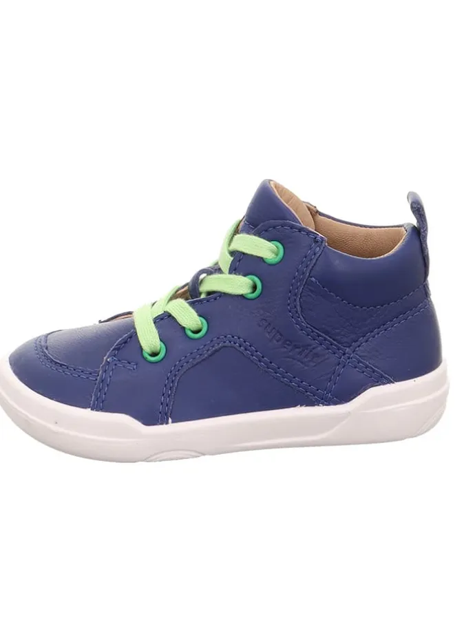 Leder-Sneakers in Dunkelblau