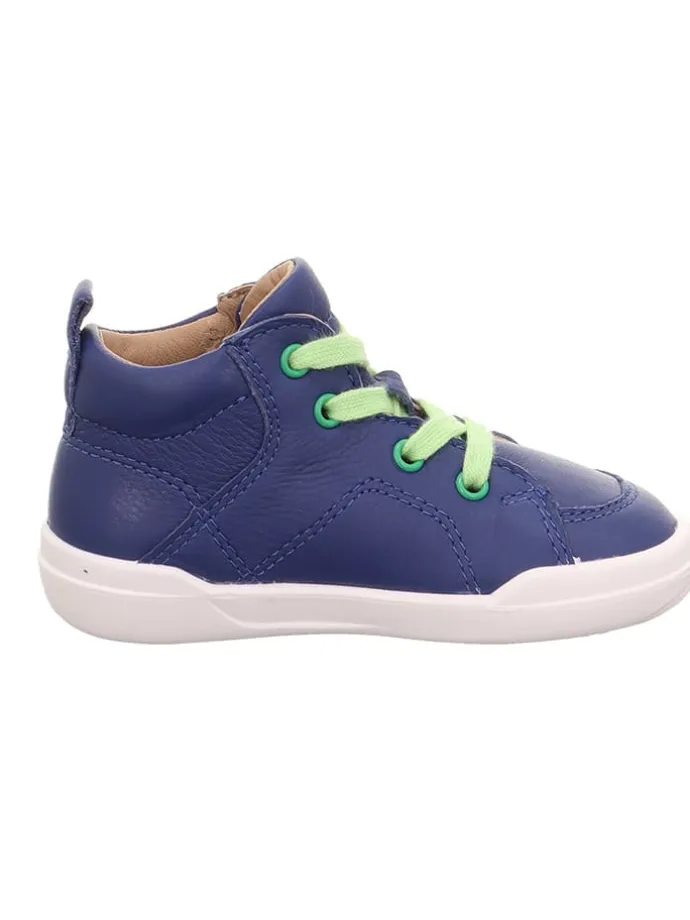 Leder-Sneakers in Dunkelblau