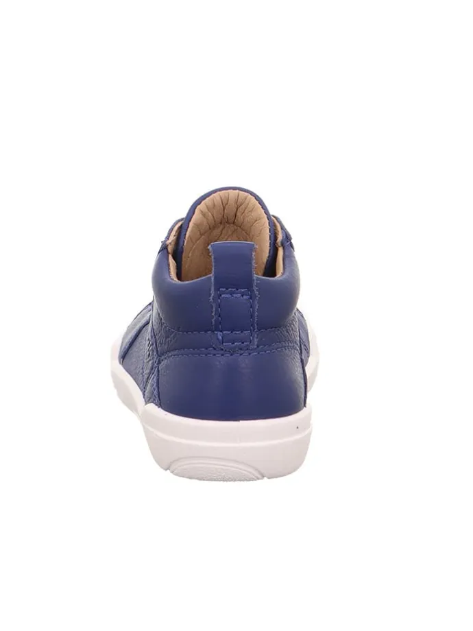 Leder-Sneakers in Dunkelblau