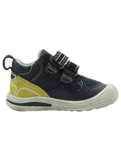 Leder-Sneakers in Dunkelblau