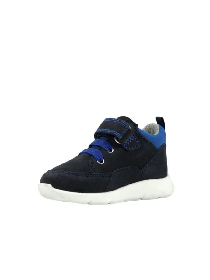 Leder-Sneakers in Dunkelblau