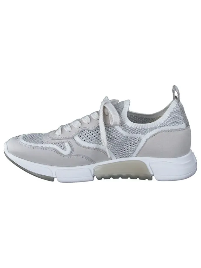 Leder-Sneakers in Grau