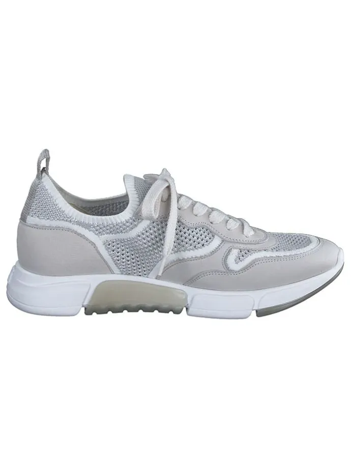 Leder-Sneakers in Grau