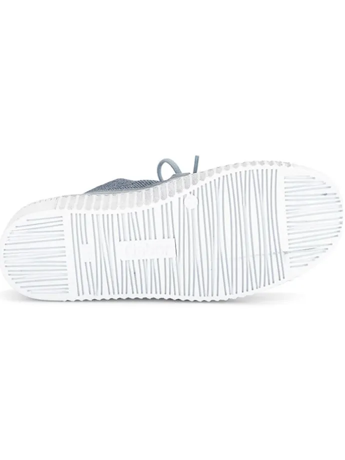 Leder-Sneakers in Hellblau