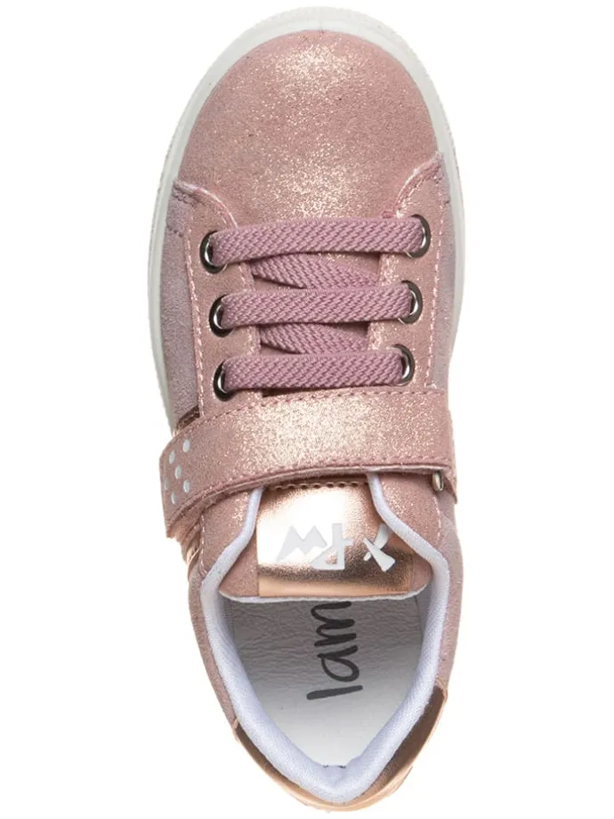 Leder-Sneakers in Rosa