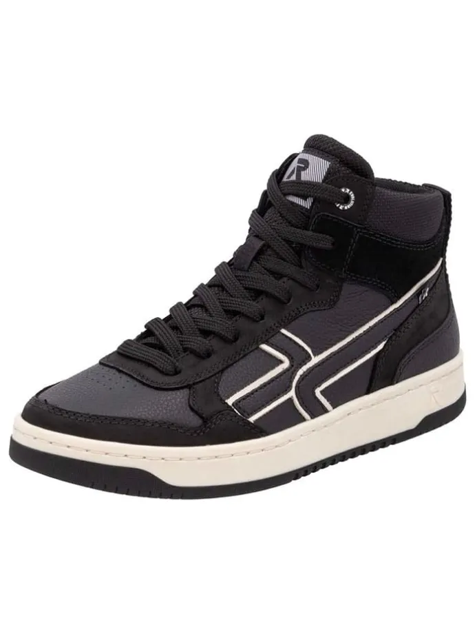 Leder-Sneakers in Schwarz