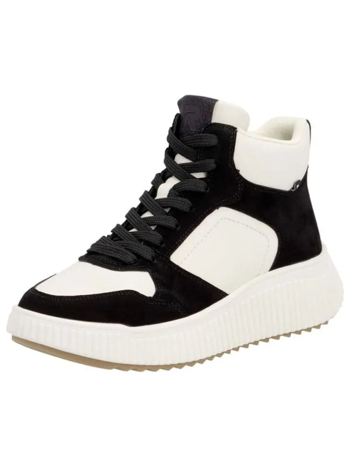 Leder-Sneakers in Schwarz/ Weiß