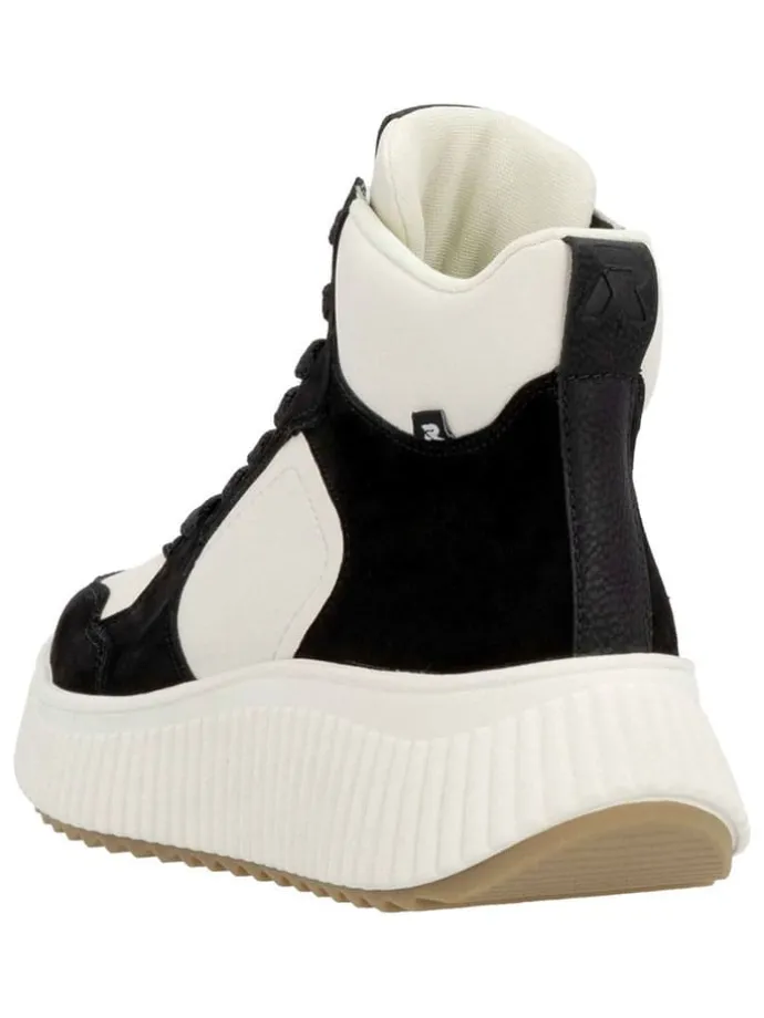 Leder-Sneakers in Schwarz/ Weiß
