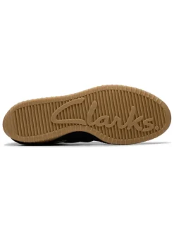 Leder-Sneakers in Schwarz/ Creme