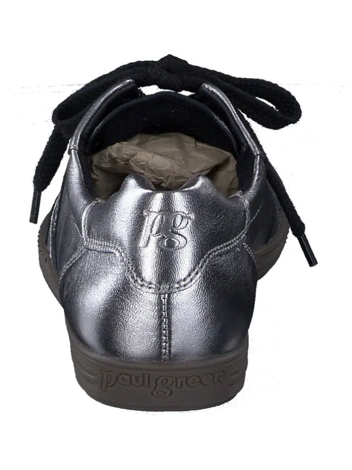 Leder-Sneakers in Silber