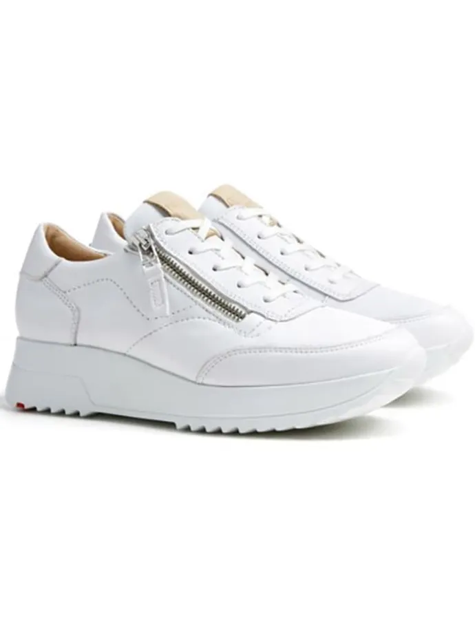 Leder-Sneakers in Weiß