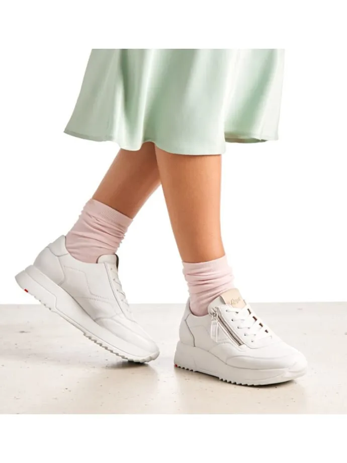 Leder-Sneakers in Weiß