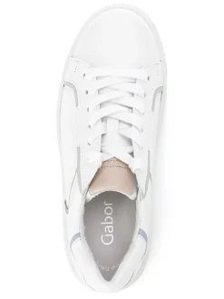 Leder-Sneakers in Weiß/ Bunt