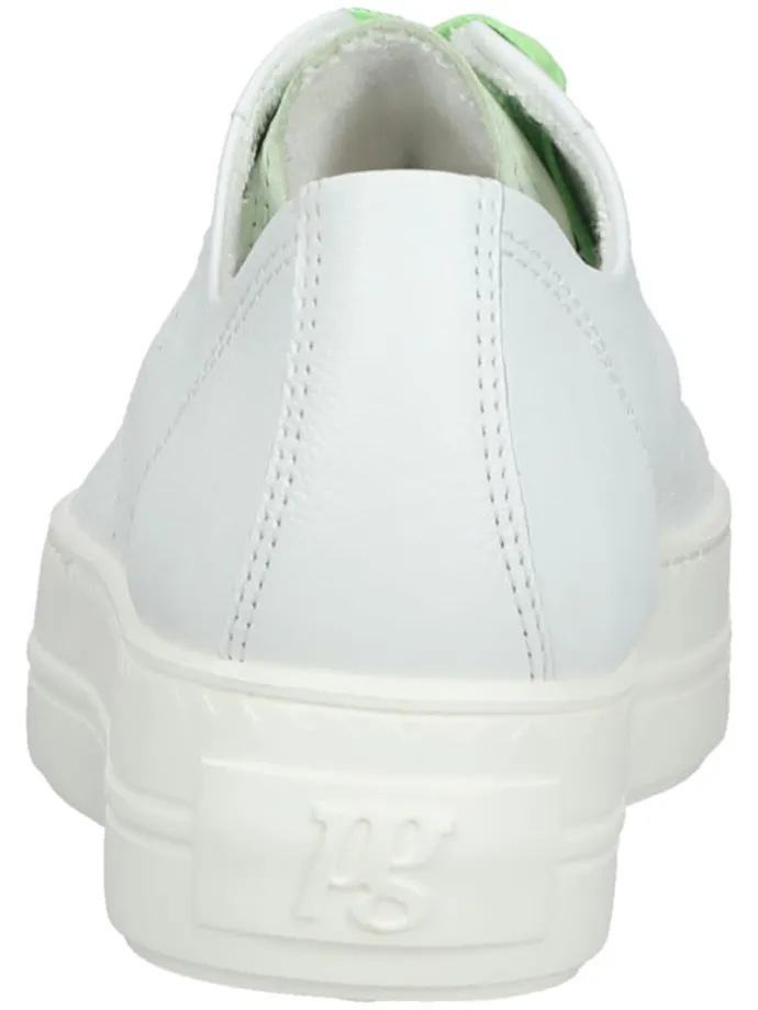 Leder-Sneakers in Weiß/ Grün