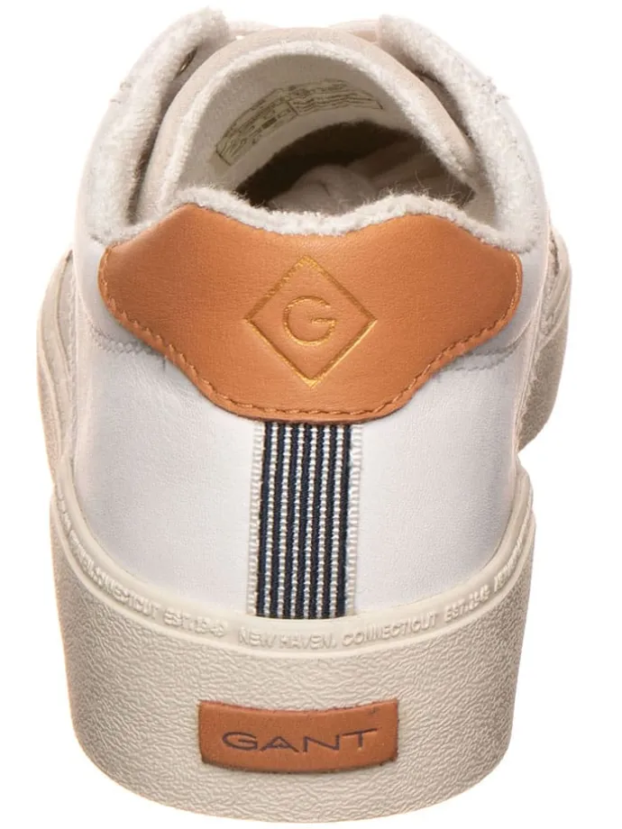 Leder-Sneakers "Legalilly" in Weiß/ Hellbraun