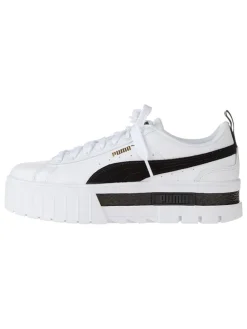Leder-Sneakers "Mayze" in Weiß/ Schwarz