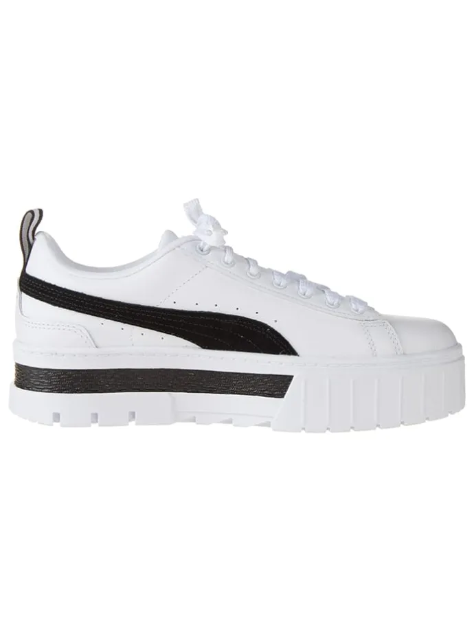 Leder-Sneakers "Mayze" in Weiß/ Schwarz