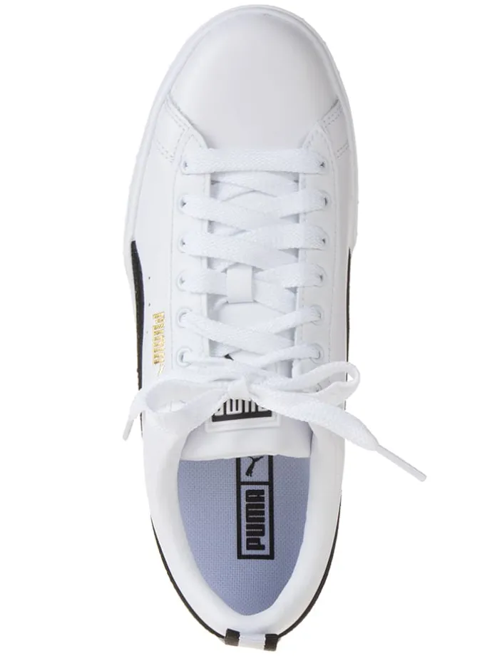 Leder-Sneakers "Mayze" in Weiß/ Schwarz