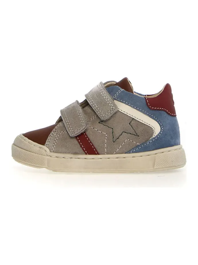 Leder-Sneakers "Nerys" in Blau/ Braun/ Grau