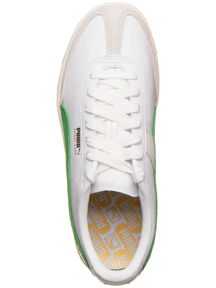 Leder-Sneakers "Oslo-City" in Weiß/ Grün