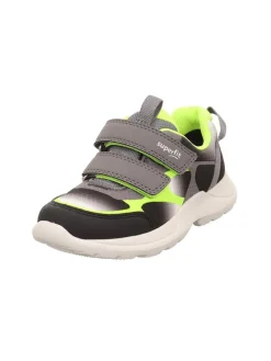Leder-Sneakers "Rush" in Grau/ Schwarz/ Gelb