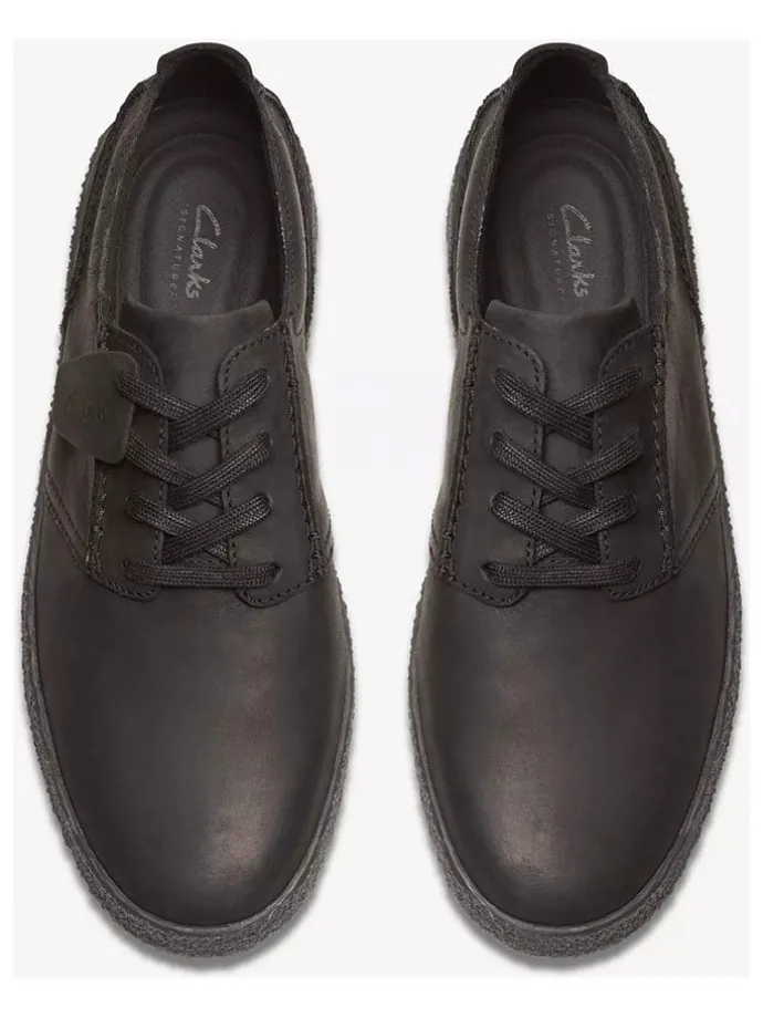 Leder-Sneakers "Street hill Lace" in Schwarz