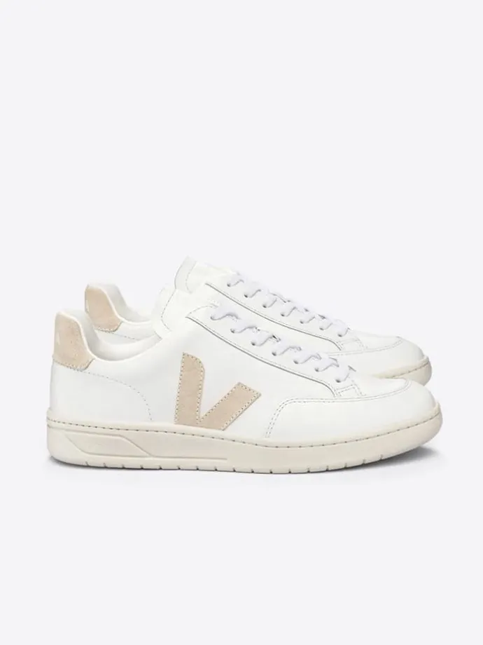 Leder-Sneakers "V 12" in Weiß/ Beige