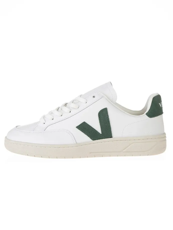 Leder-Sneakers "V 12" in Weiß/ Grün