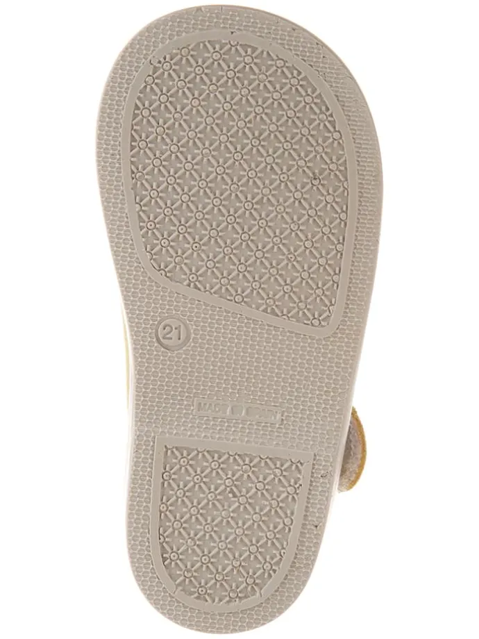Leder-Spangenballerinas in Gelb