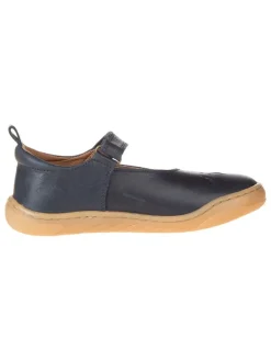 Leder-Spangenballerinas in Dunkelblau