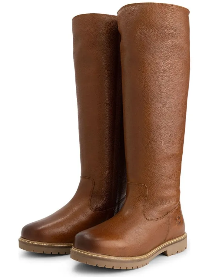 Leder-Stiefel "Dyreborg" in Hellbraun