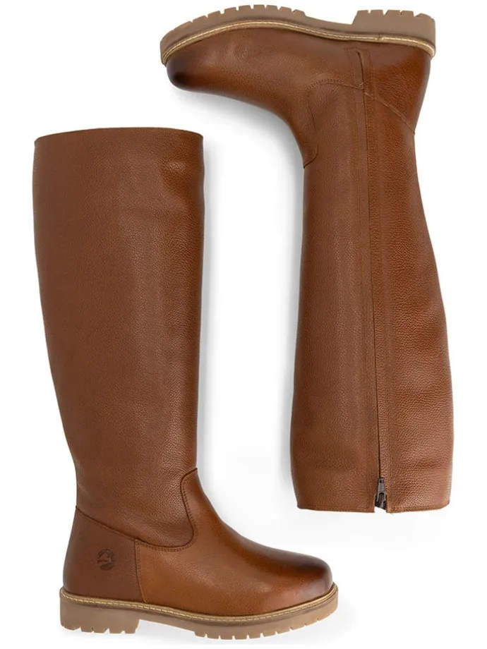 Leder-Stiefel "Dyreborg" in Hellbraun