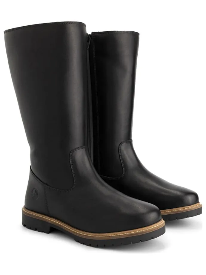 Leder-Stiefel "Vinstra" in Schwarz