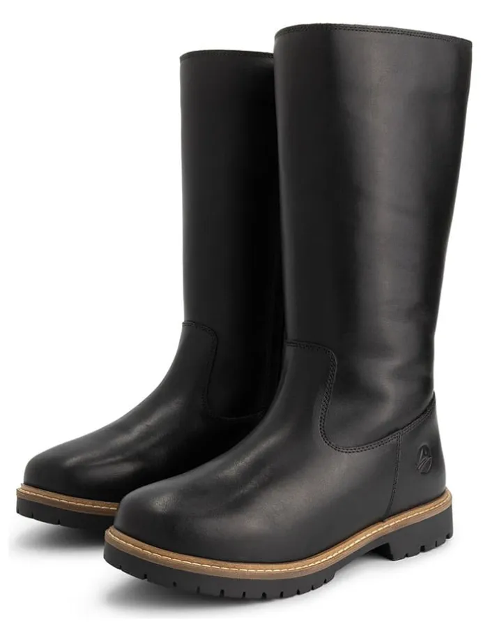 Leder-Stiefel "Vinstra" in Schwarz