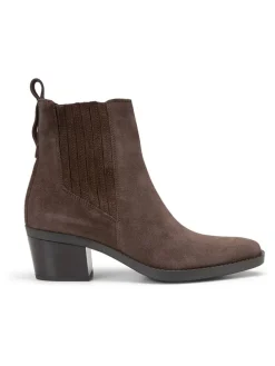 Leder-Stiefeletten in Braun