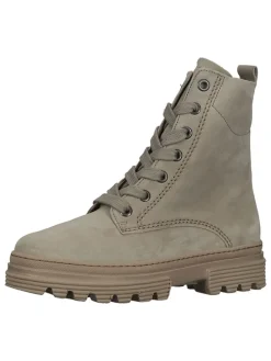 Leder-Stiefeletten in Grau
