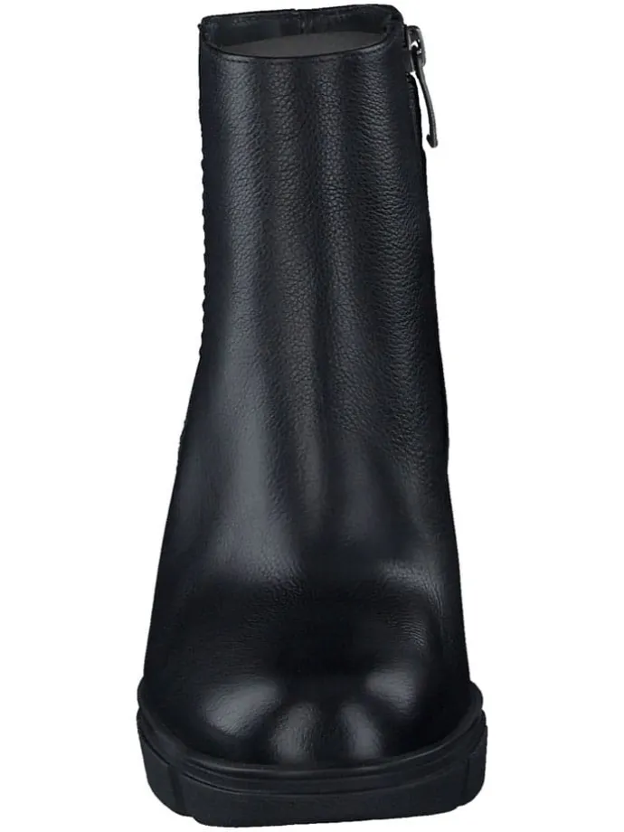 Leder-Stiefeletten in Schwarz