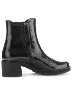 Leder-Stiefeletten in Schwarz