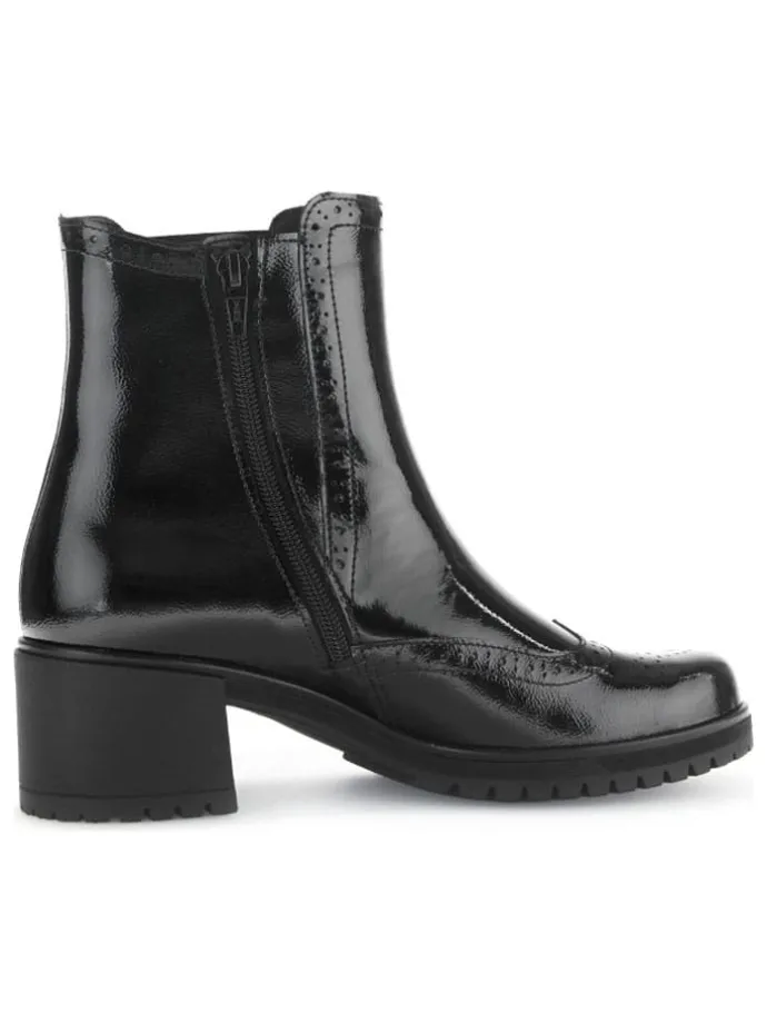 Leder-Stiefeletten in Schwarz