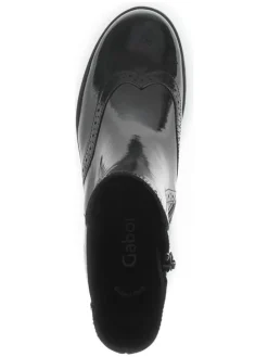 Leder-Stiefeletten in Schwarz