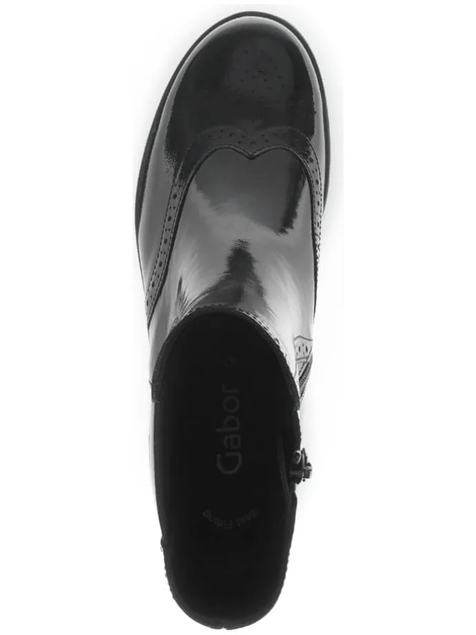 Leder-Stiefeletten in Schwarz