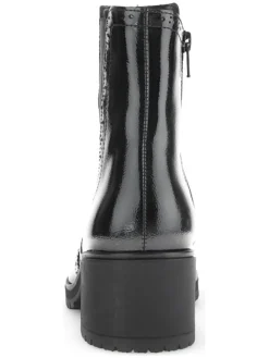 Leder-Stiefeletten in Schwarz