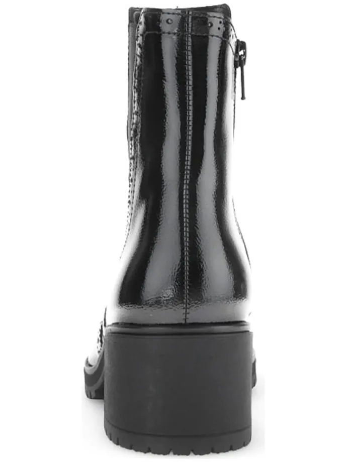 Leder-Stiefeletten in Schwarz