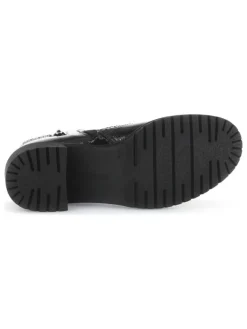 Leder-Stiefeletten in Schwarz