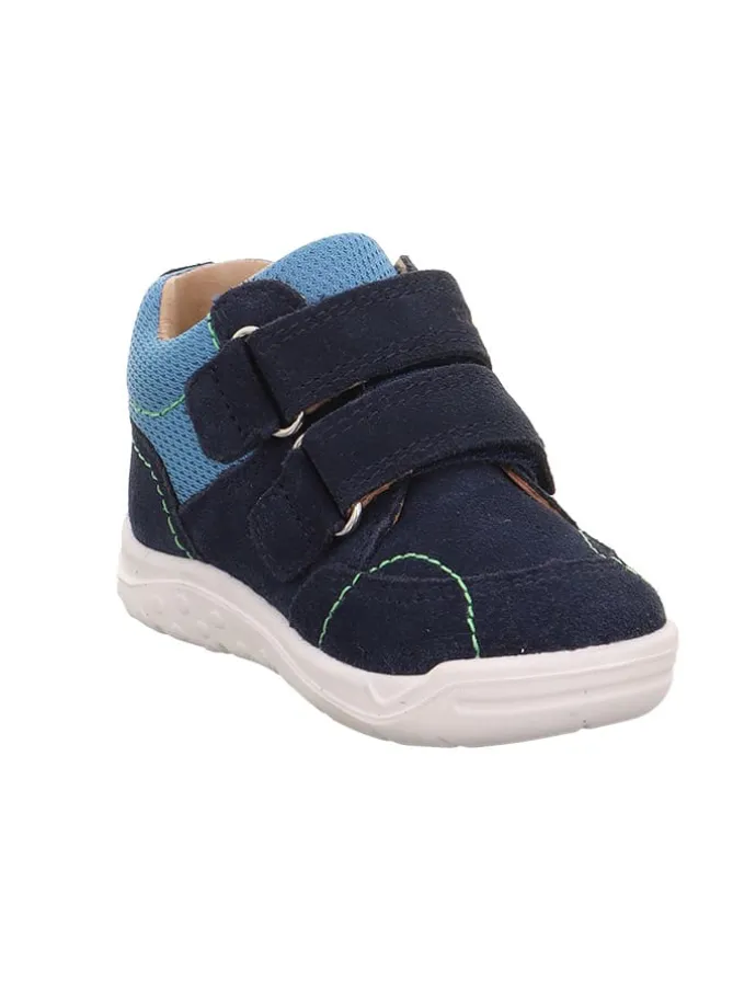 Leder-Stiefeletten "Whaley" in Dunkelblau/ Hellblau