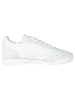 Leder-Trainingsschuhe in Creme/ Beige