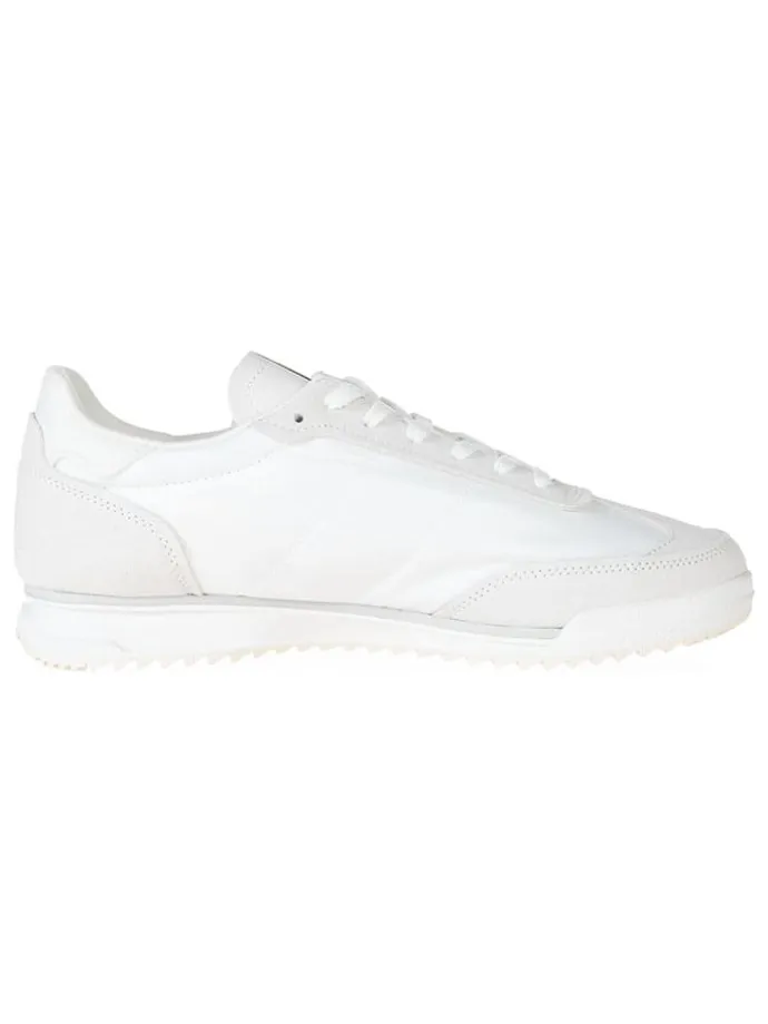 Leder-Trainingsschuhe in Creme/ Beige